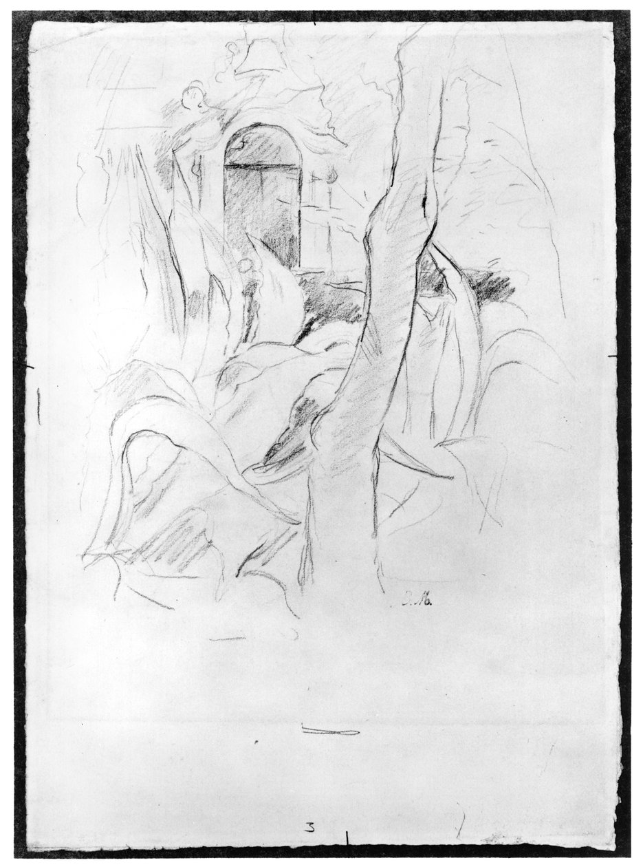 Aloe på Villa Ratti, 1889 (grafit på papper) av Berthe Morisot