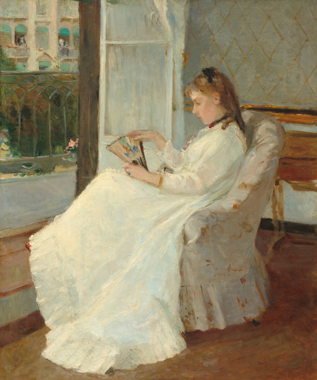 Konstnärens syster vid ett fönster av Berthe Morisot