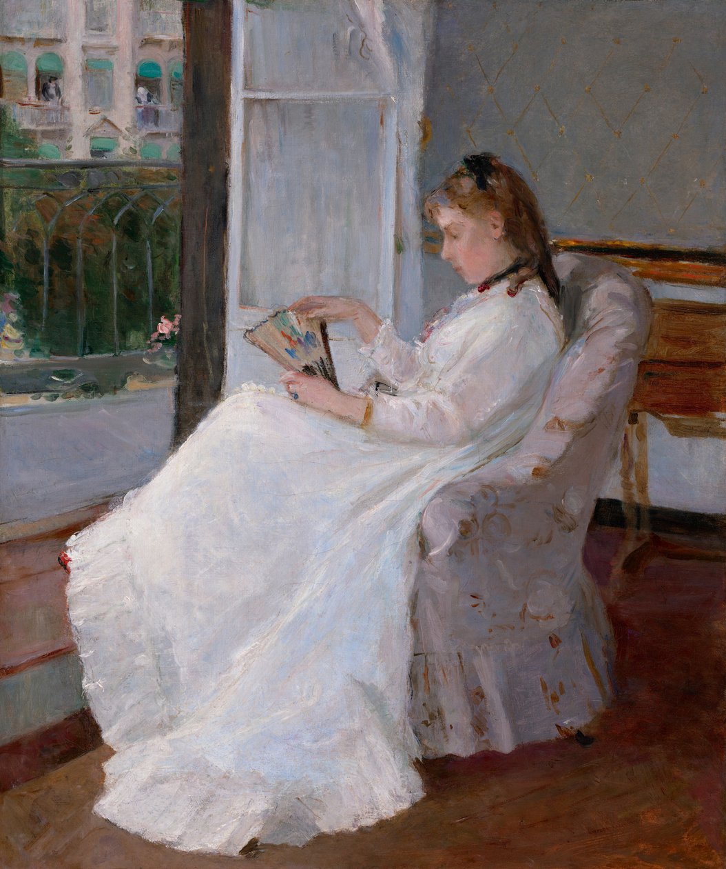 Konstnärens syster vid ett fönster av Berthe Morisot
