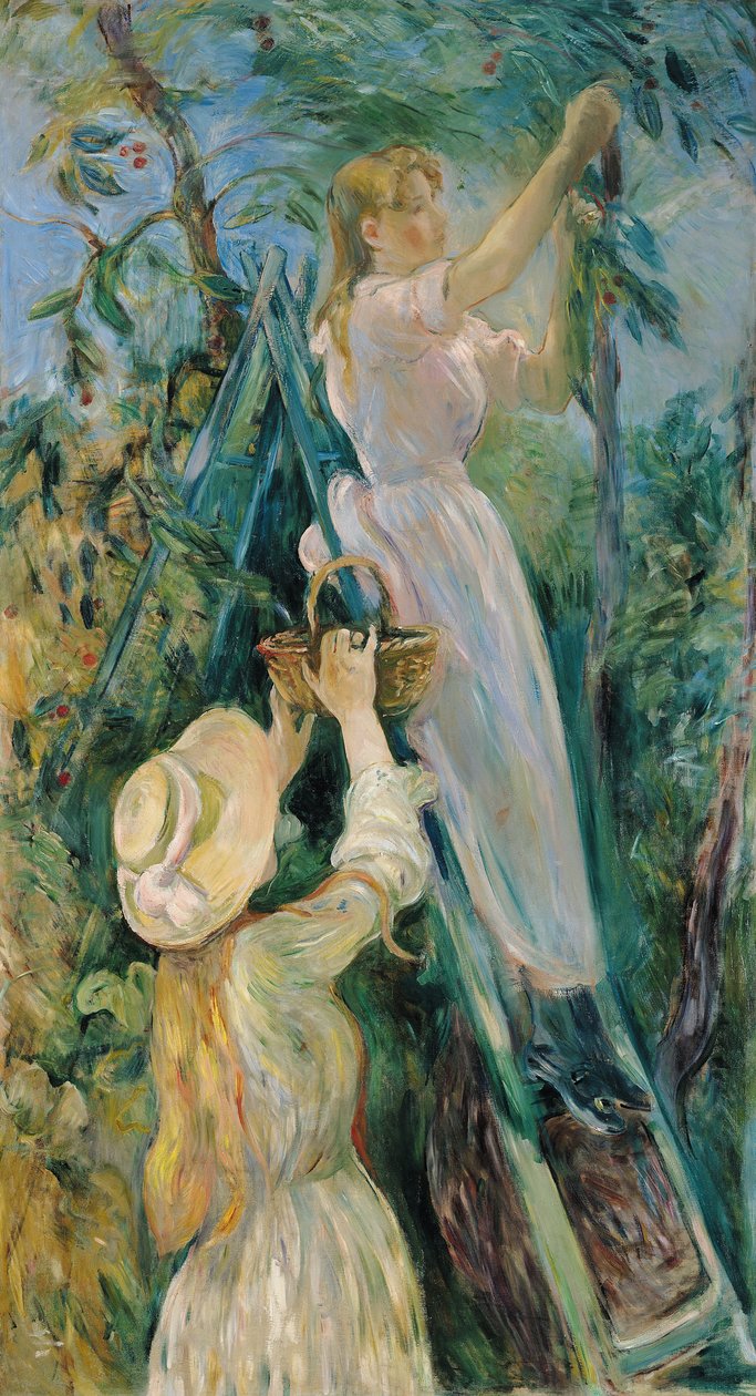 The Cherry Picker (olja på duk) av Berthe Morisot