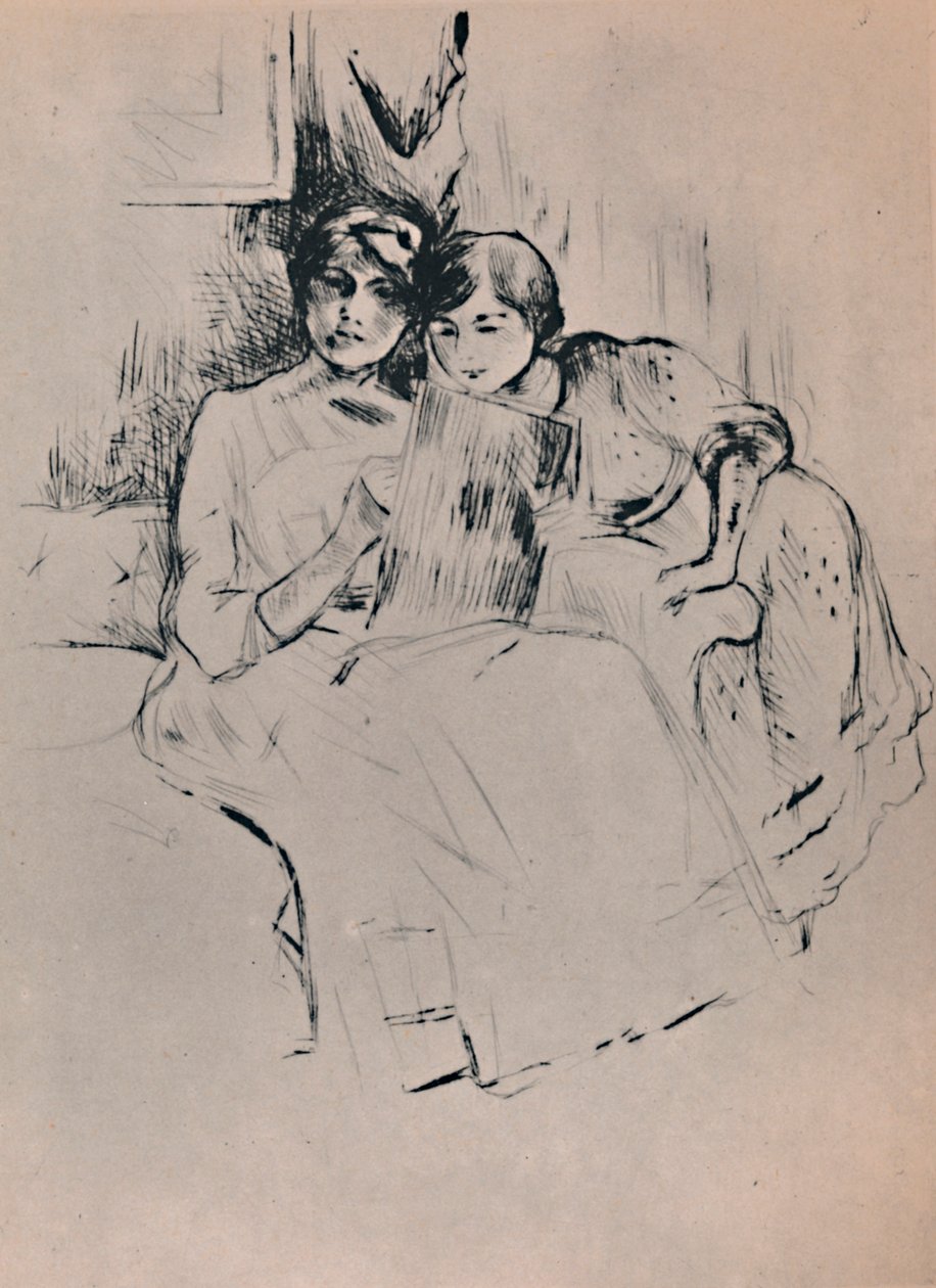 Ritningslektionen, ca 1888-1890, 1946. av Berthe Morisot