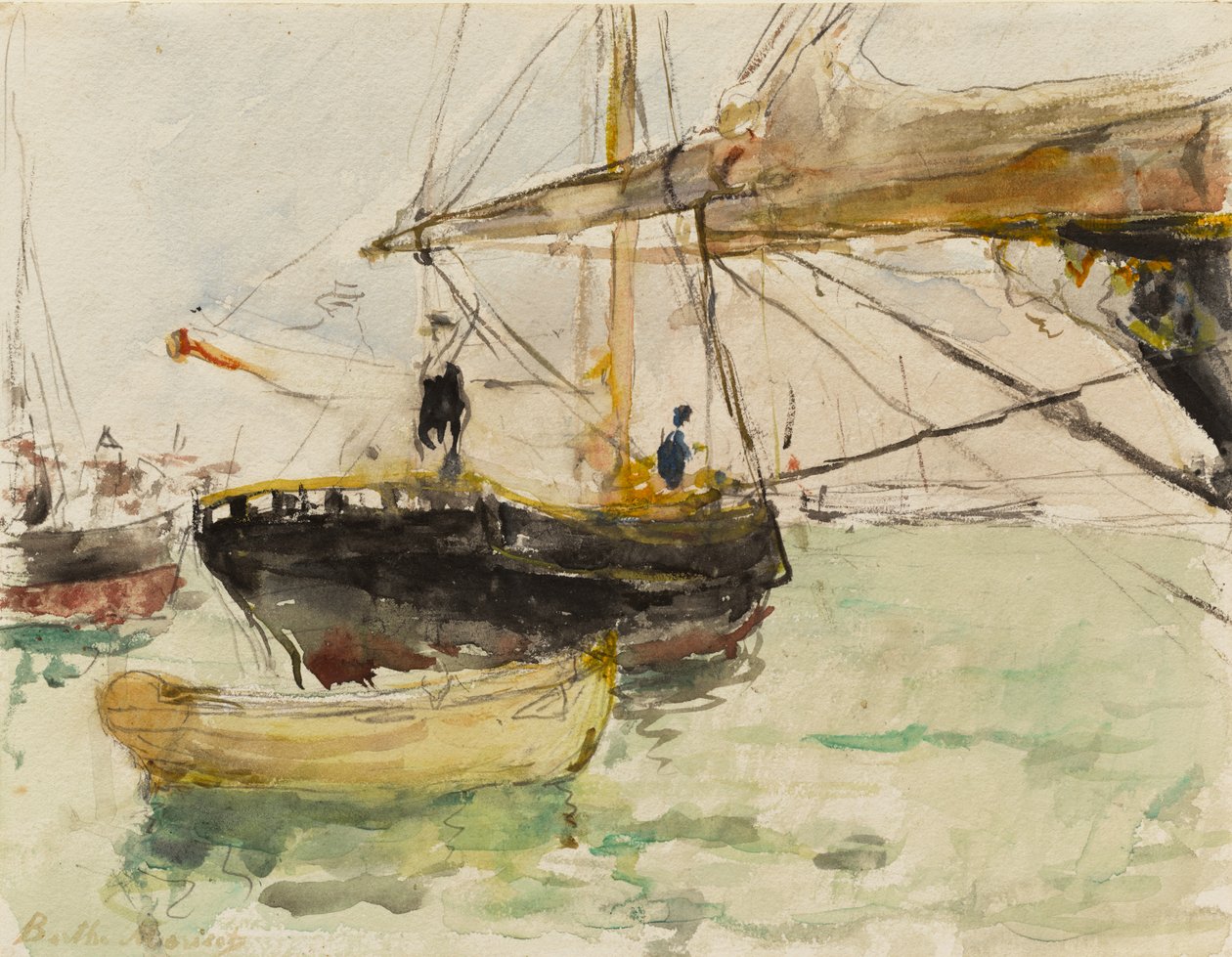 Framsidan av en yacht av Berthe Morisot