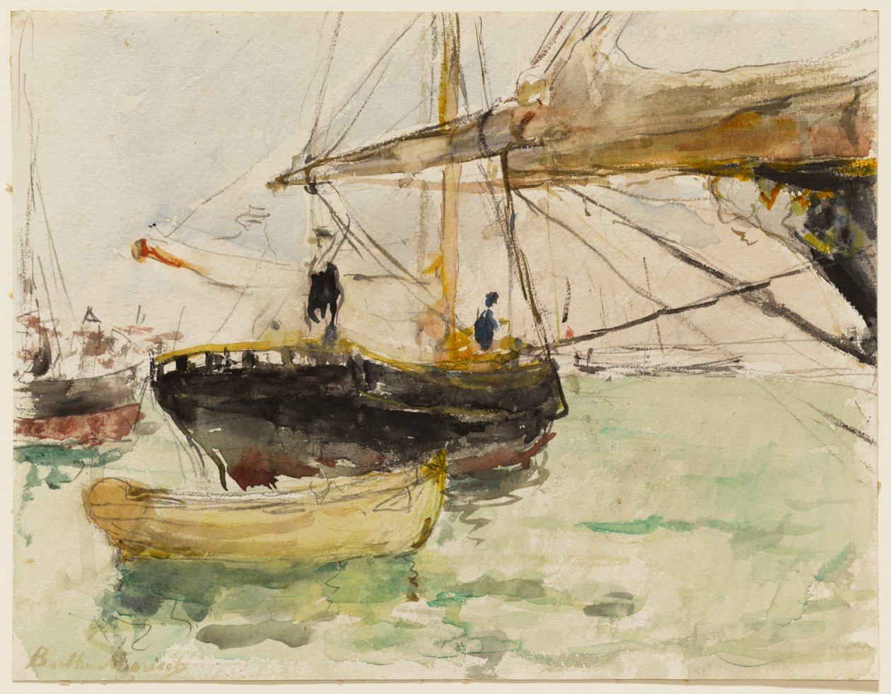 Fören på en yacht av Berthe Morisot