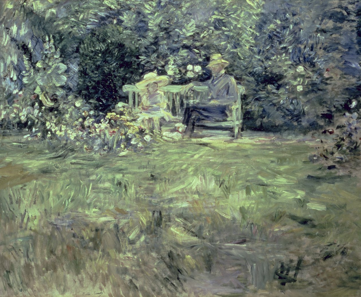 Lektionen i trädgården, 1886 av Berthe Morisot