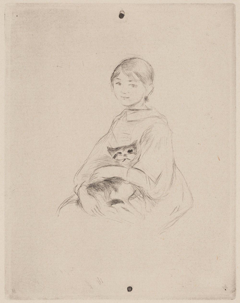 Ung flicka med katt (Julie Manet) av Berthe Morisot