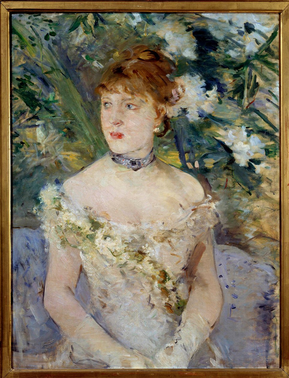 Ung kvinna i bolltoalettmålning av Berthe Morisot av Berthe Morisot