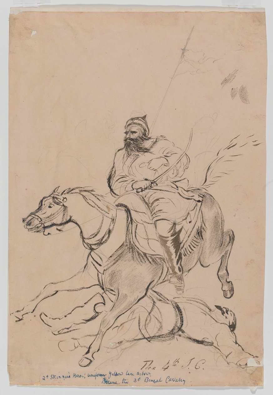 The 4th Irregular Cavalry, ca 1845 (akvarell) av Bethune Donald Grant