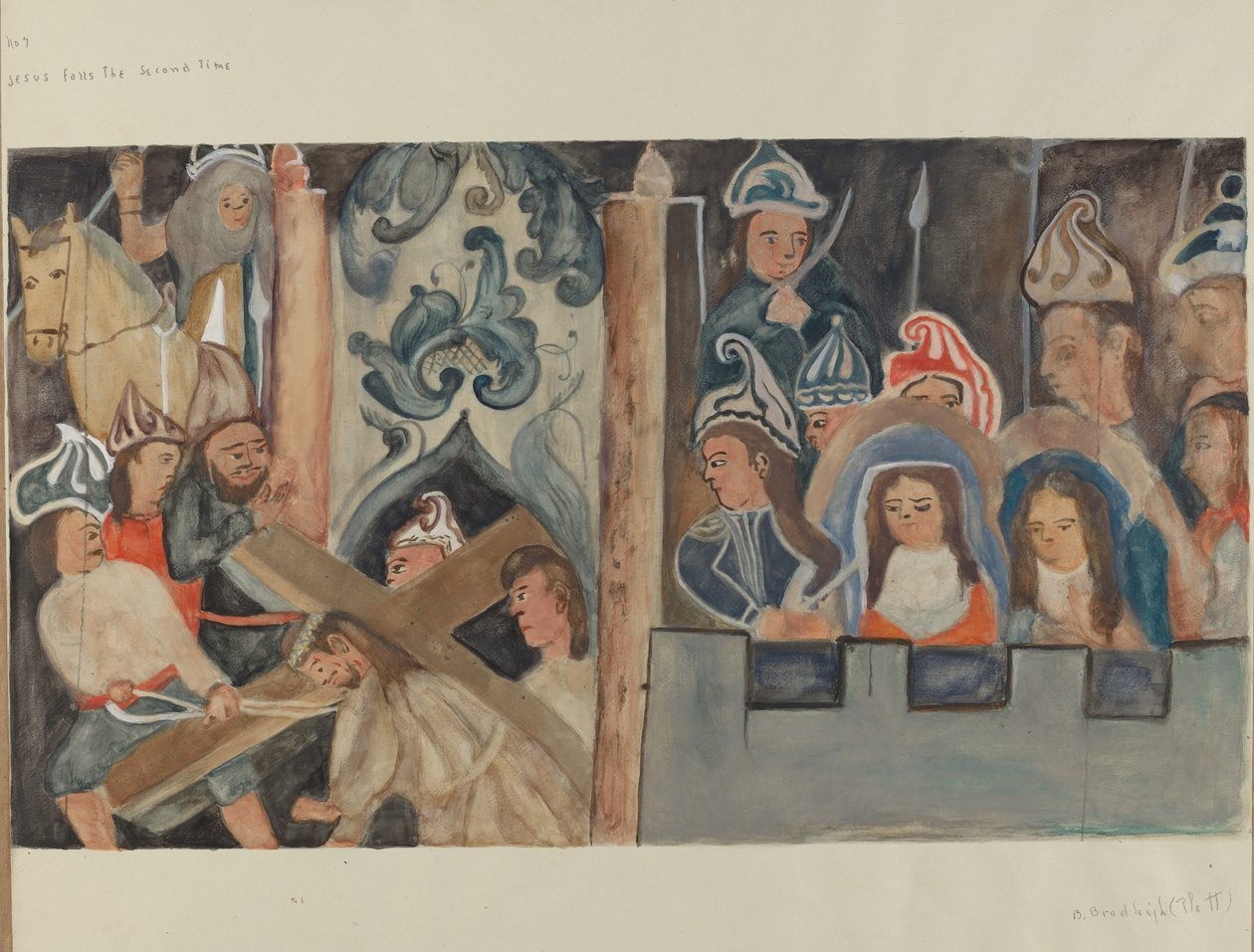 Station of the Cross No. 7: Jesus Falls the Second Time, ca. 1936. av Beulah Bradleigh