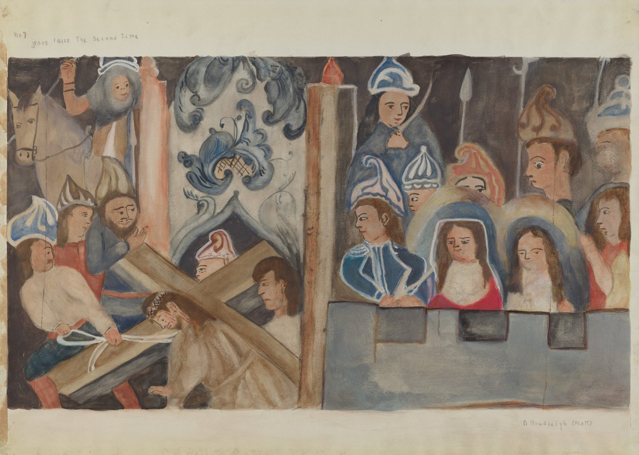 Station of the Cross No. 7: Jesus Falls the Second Time, ca. 1936. av Beulah Bradleigh