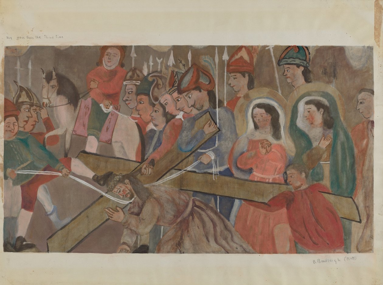 Station of the Cross No. 9: Jesus Falls the Third Time, ca. 1936. av Beulah Bradleigh