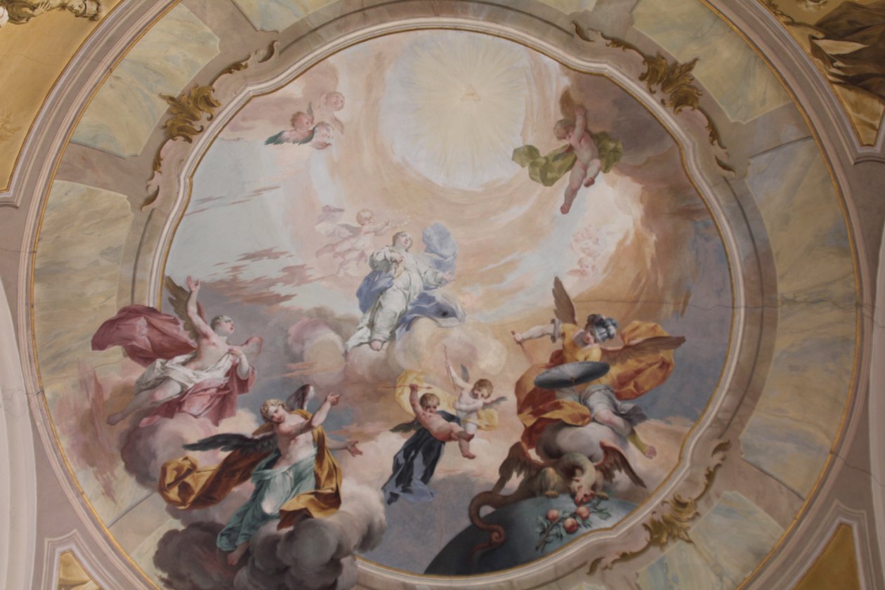 Madonna i Prato -kyrkan (Busto Arsizio) - Fresker på taket av Biagio Bellotti