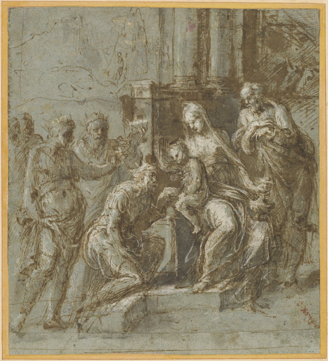 De vises tillbedjan, ca 1525 (penna och bläck) av Biagio Pupini