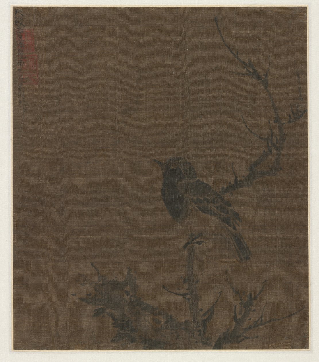 Sovande fågel på en Prunus-gren, 1400-talet. av Bian Wenjin