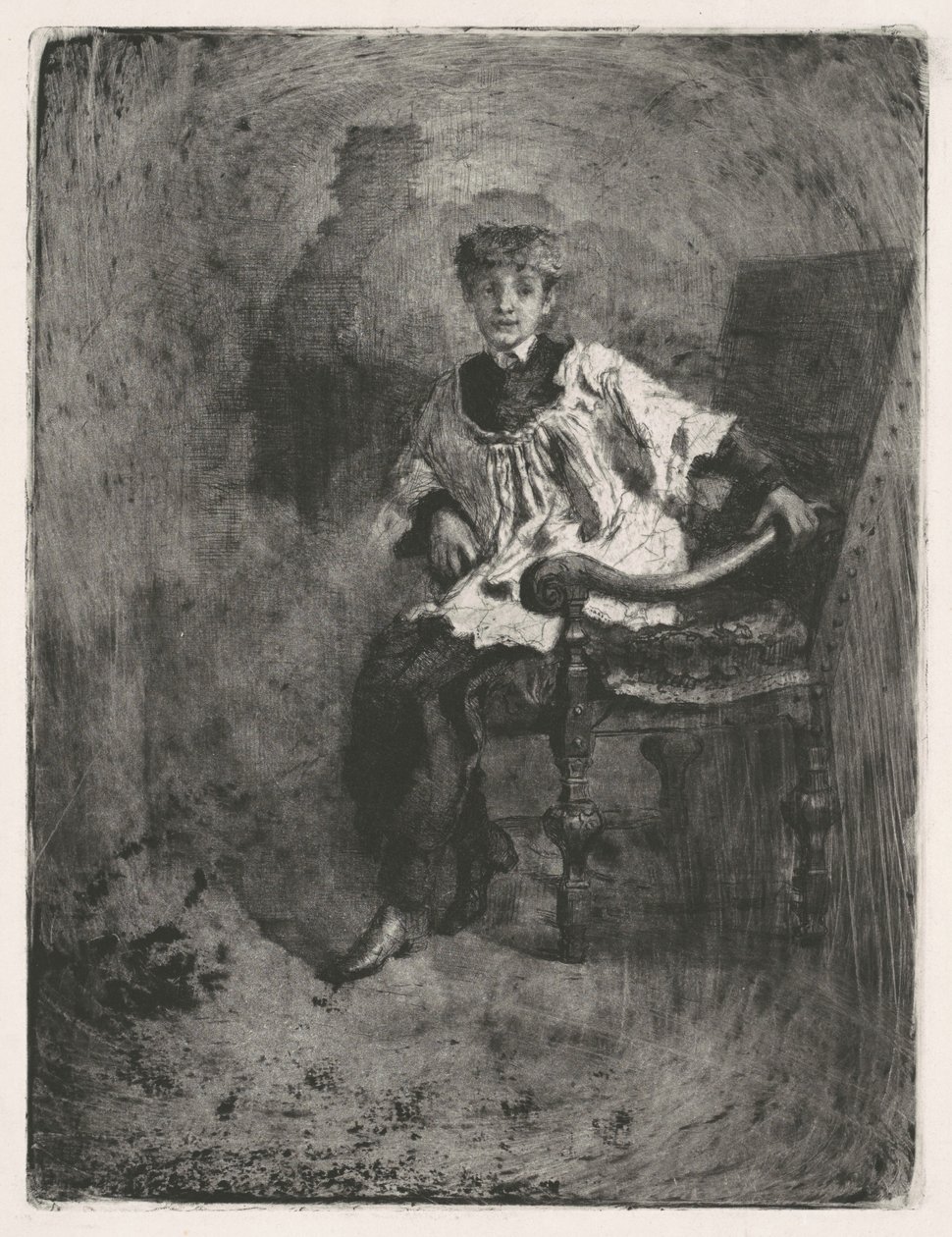Sittande Acolyte, c. 1872. av Bianchi Mose