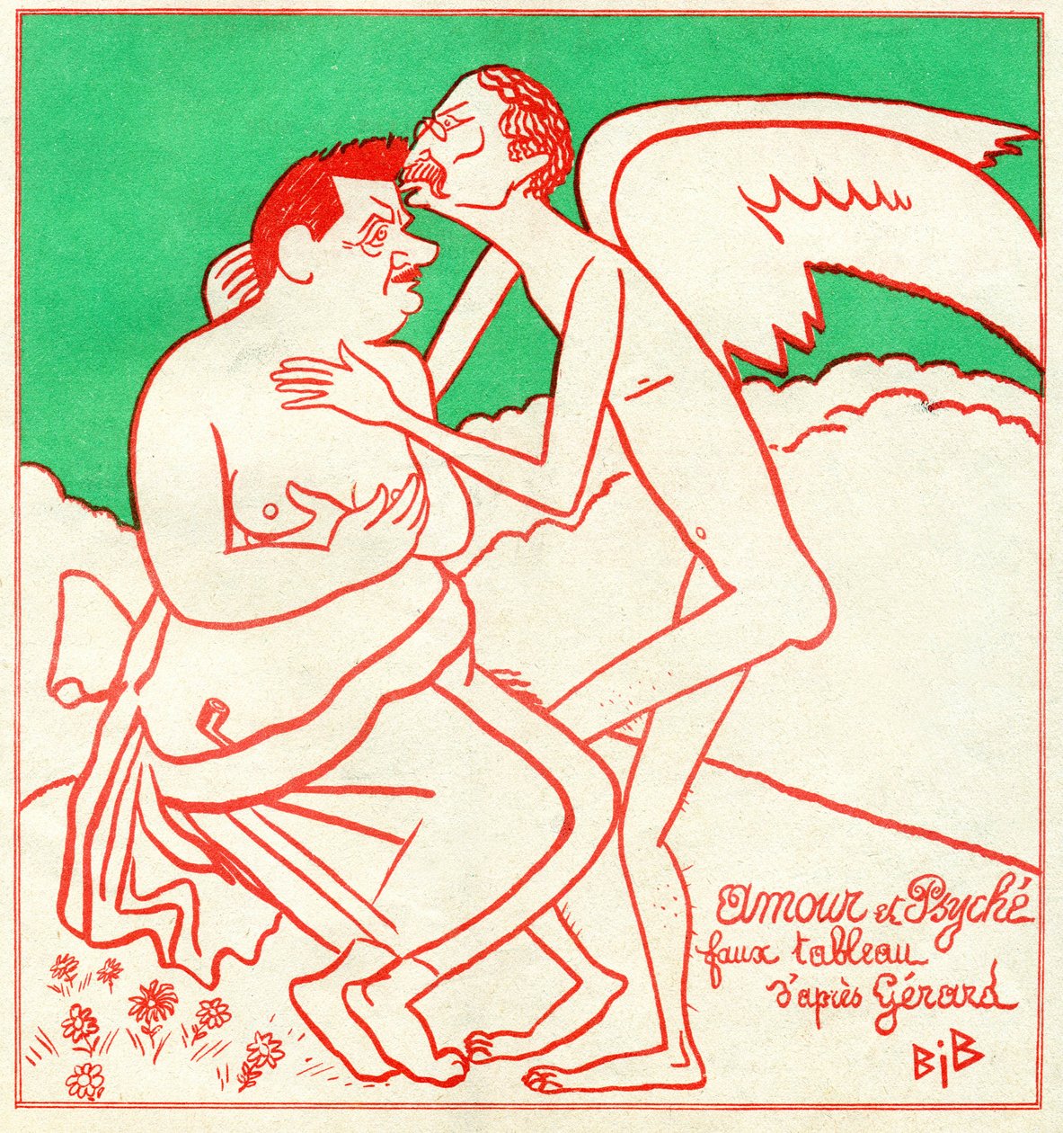Edouard Herriot och Leon Blum i "Le Charivari" av Bib (1856 1946)