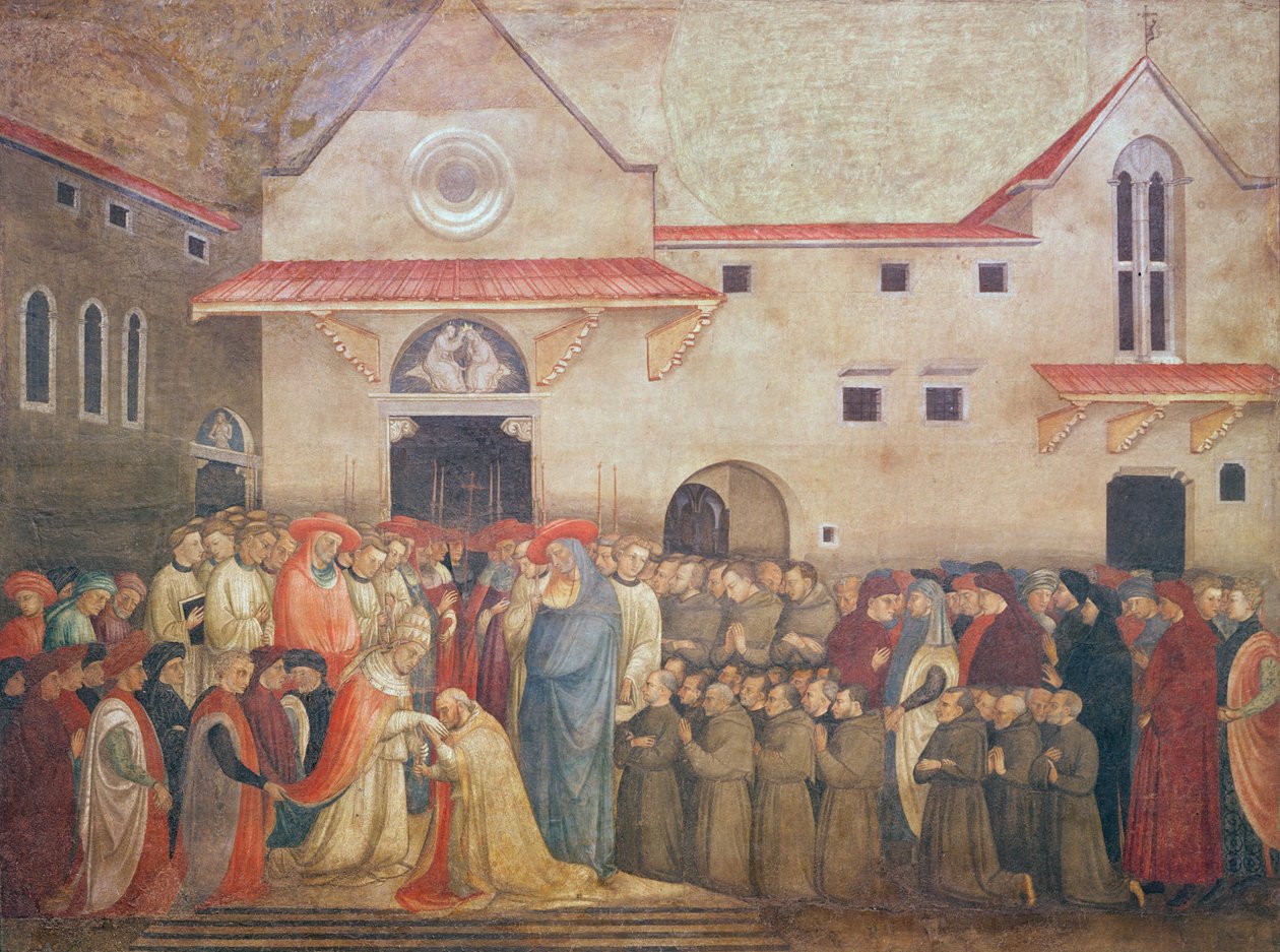 Invigning av den nya kyrkan St. Egidio av påven Martin V, september 1420, 1430-talet av Bicci di Lorenzo