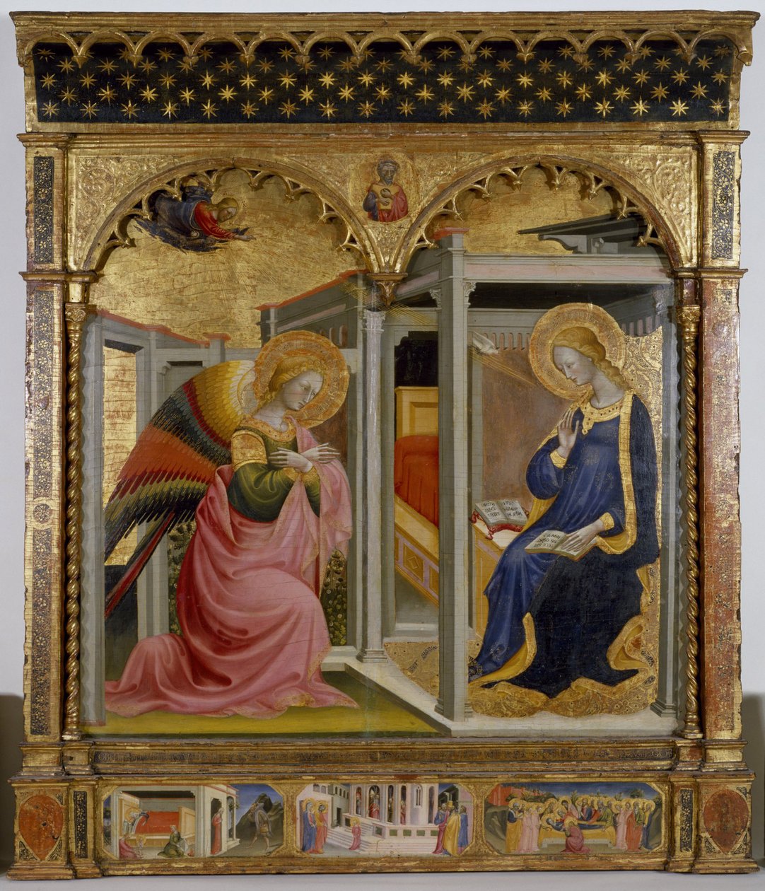 Bebudelsen, ca. 1430 (tempera og bladguld på panel) swed av Bicci di Lorenzo