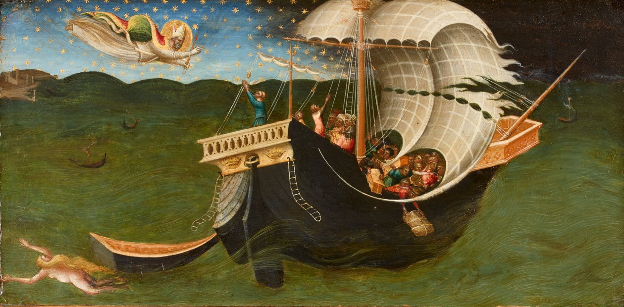 St Nicholas of Bari förvisade stormen, 1433-1435 av Bicci di Lorenzo