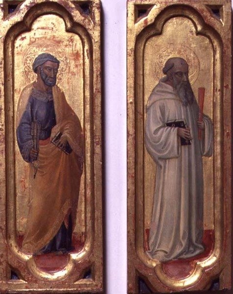 Den helige Petrus och den helige Benedictus (tempera på panel) av Bicci di Lorenzo