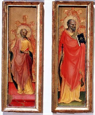 Två heliga apostlar (tempera på panel) av Bicci di Lorenzo