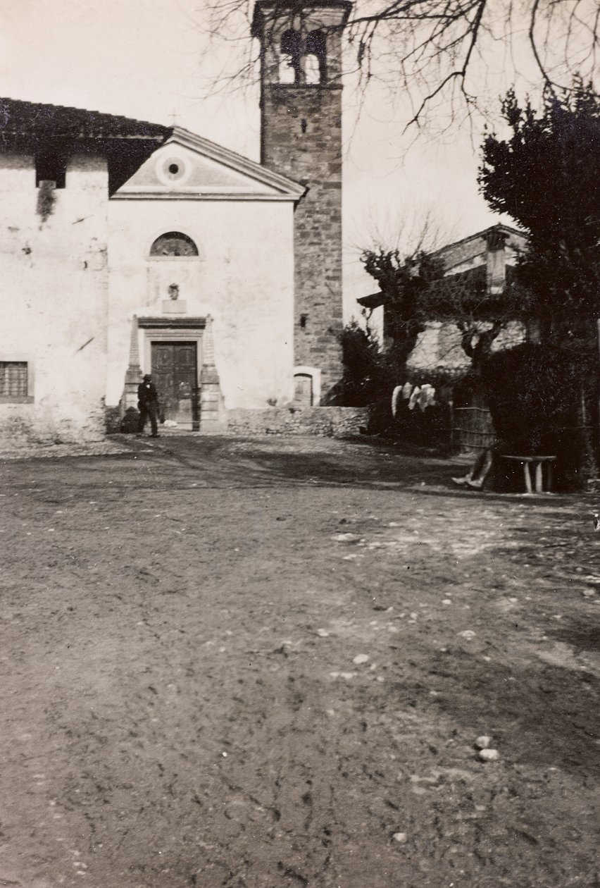 Album av första världskriget i Friuli-Venezia Giulia: kyrkan Soleschiano Manzano, 1916-03-01 (s/v foto) av Bietti Bietti