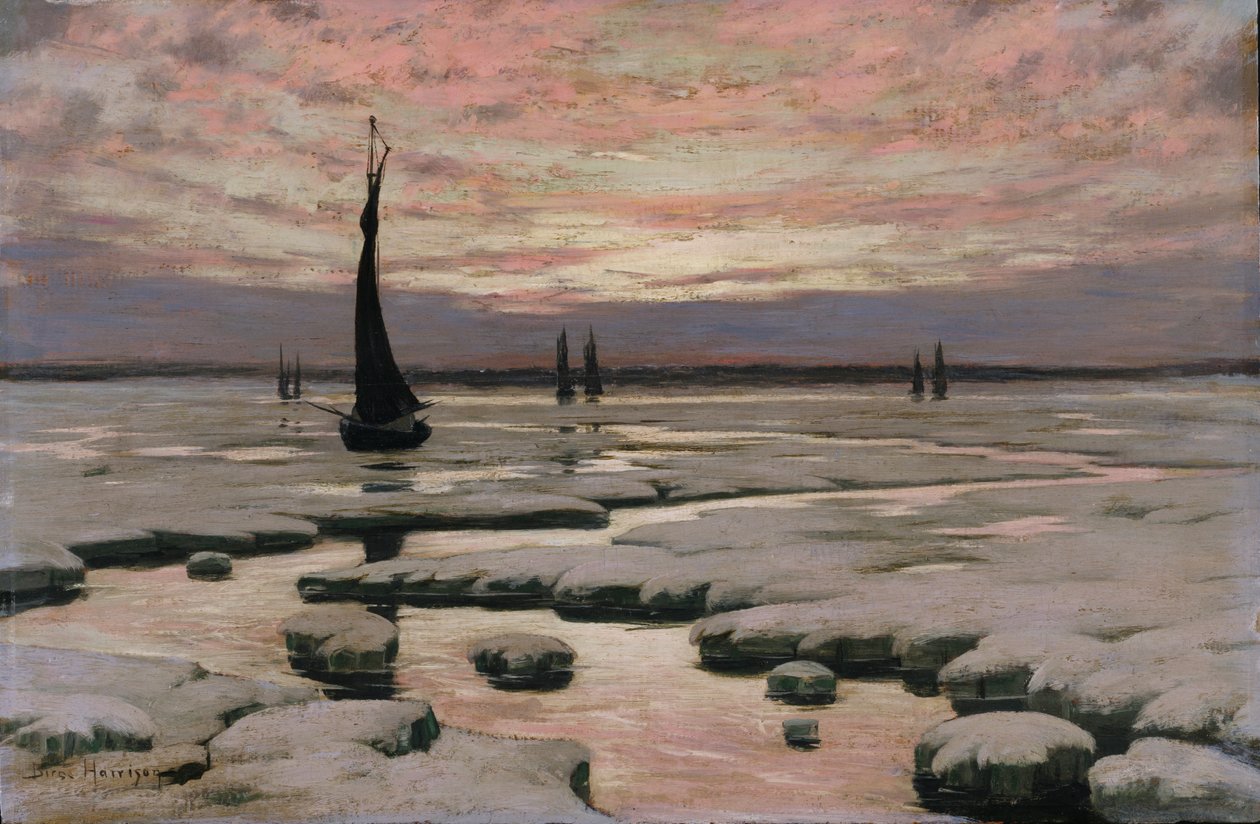 Vintersolnedgång, ca. 1890. av Birge Harrison