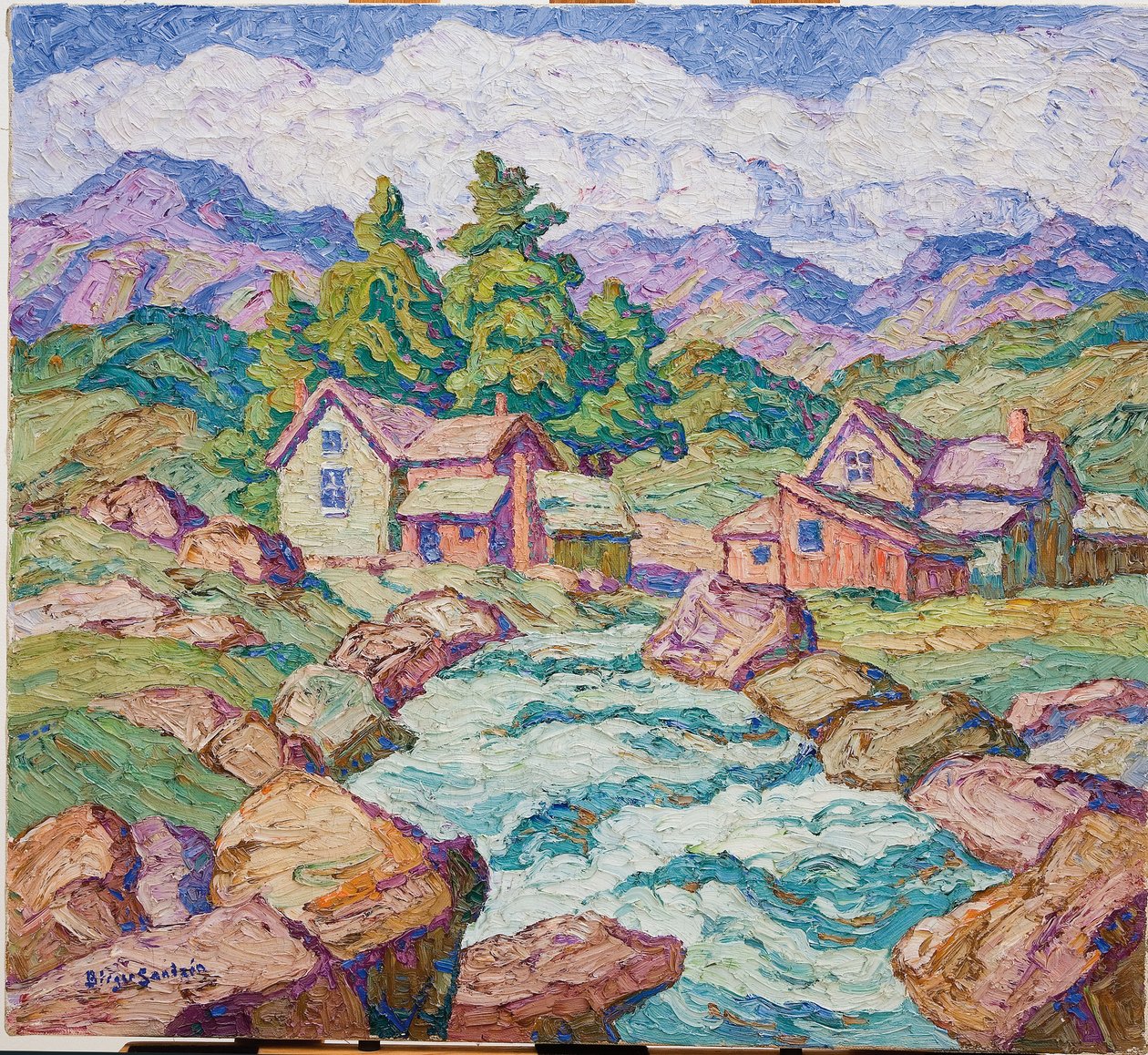 Mountain Village, Georgetown, Colorado (olja på duk) av Birger Sandzen
