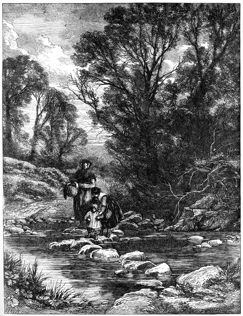 Stepping Stones, c1930-talet. av Birket Foster