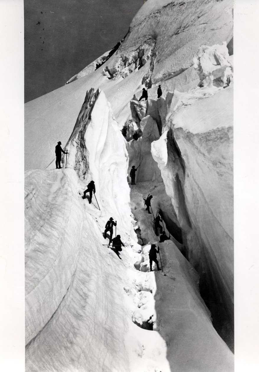 Klättrare som bestiger Mont Blanc, ca 1860 av Bisson Freres Studio