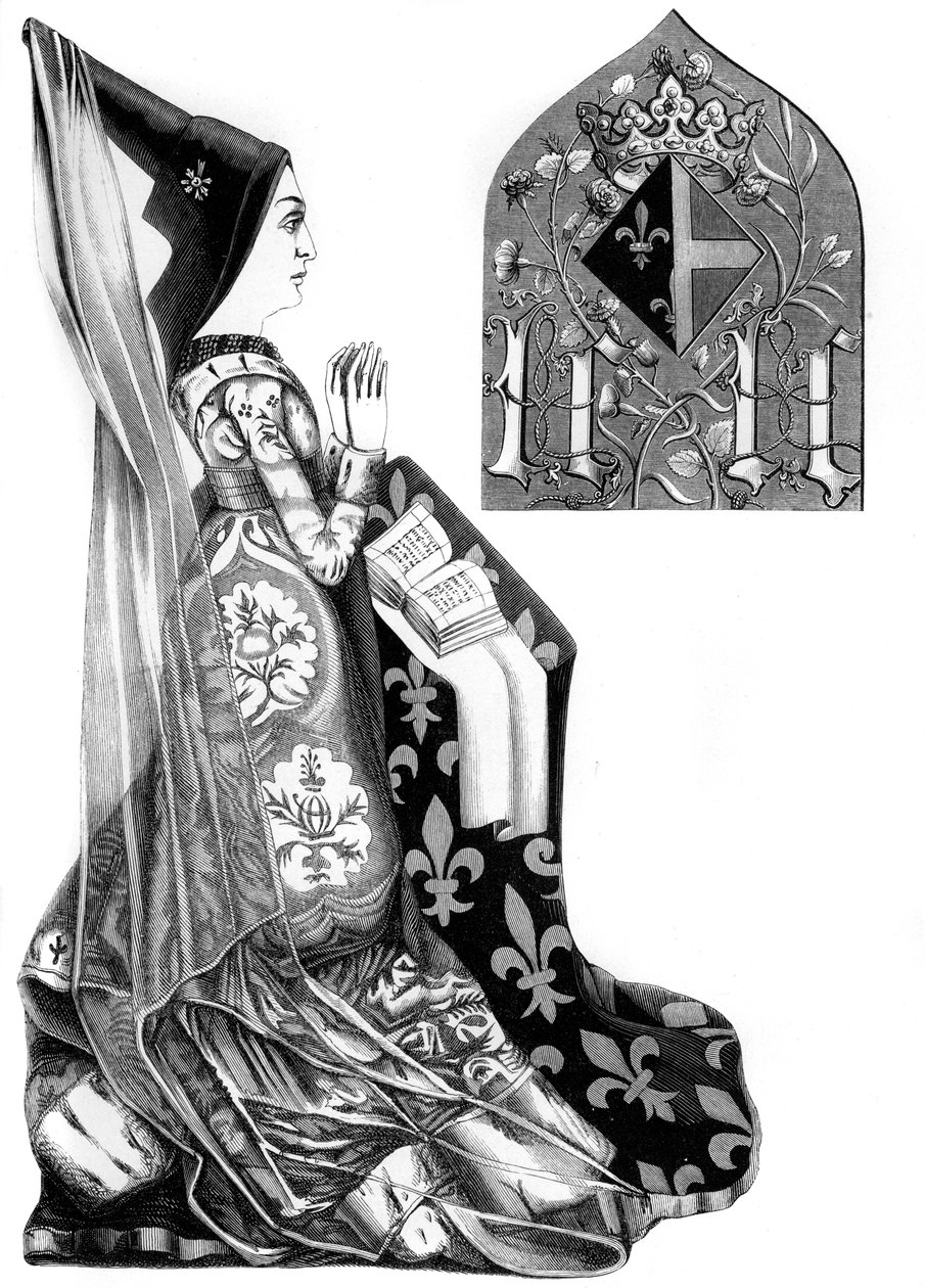 Charlotte av Savojen 1441-1483, drottninggemål till Ludvig XI av Frankrike, 1400-talet 1849. av Bisson and Cottard