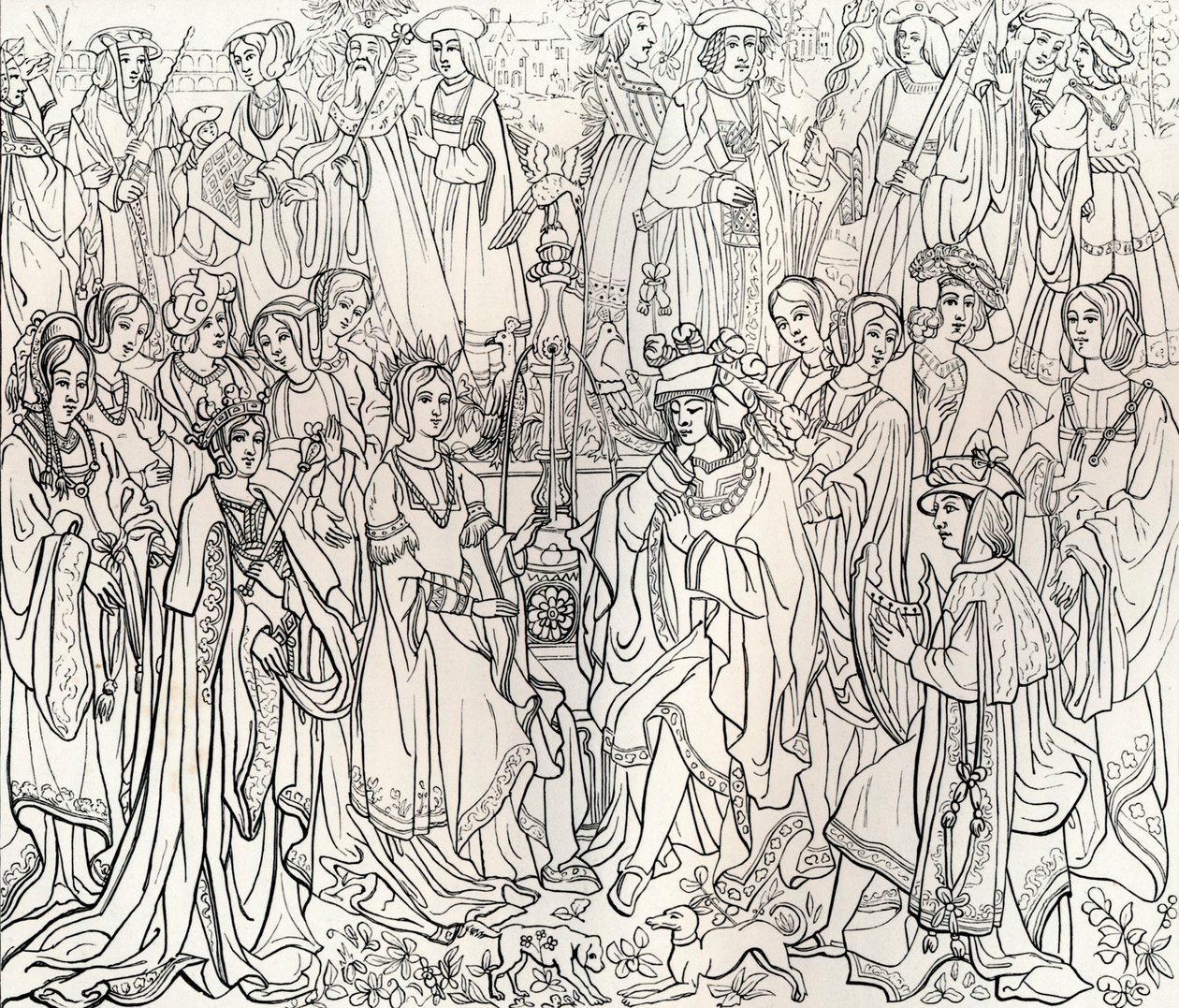 Giftermål mellan kung Ludvig XII av Frankrike och Mary Tudor, 1500-talet, 1849. av Bisson and Cottard