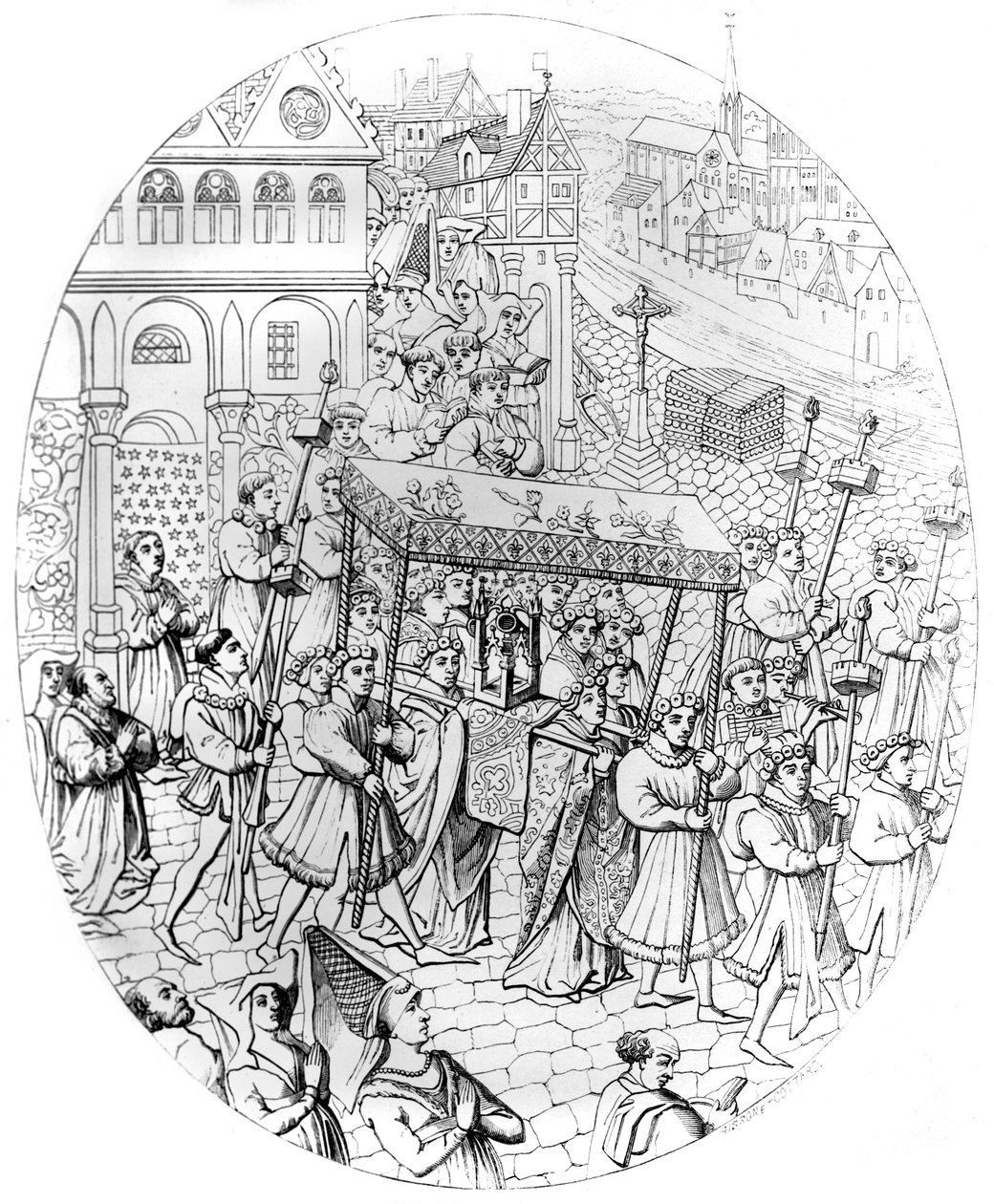 Religiös procession, 1449-1456 1849 av Bisson and Cottard