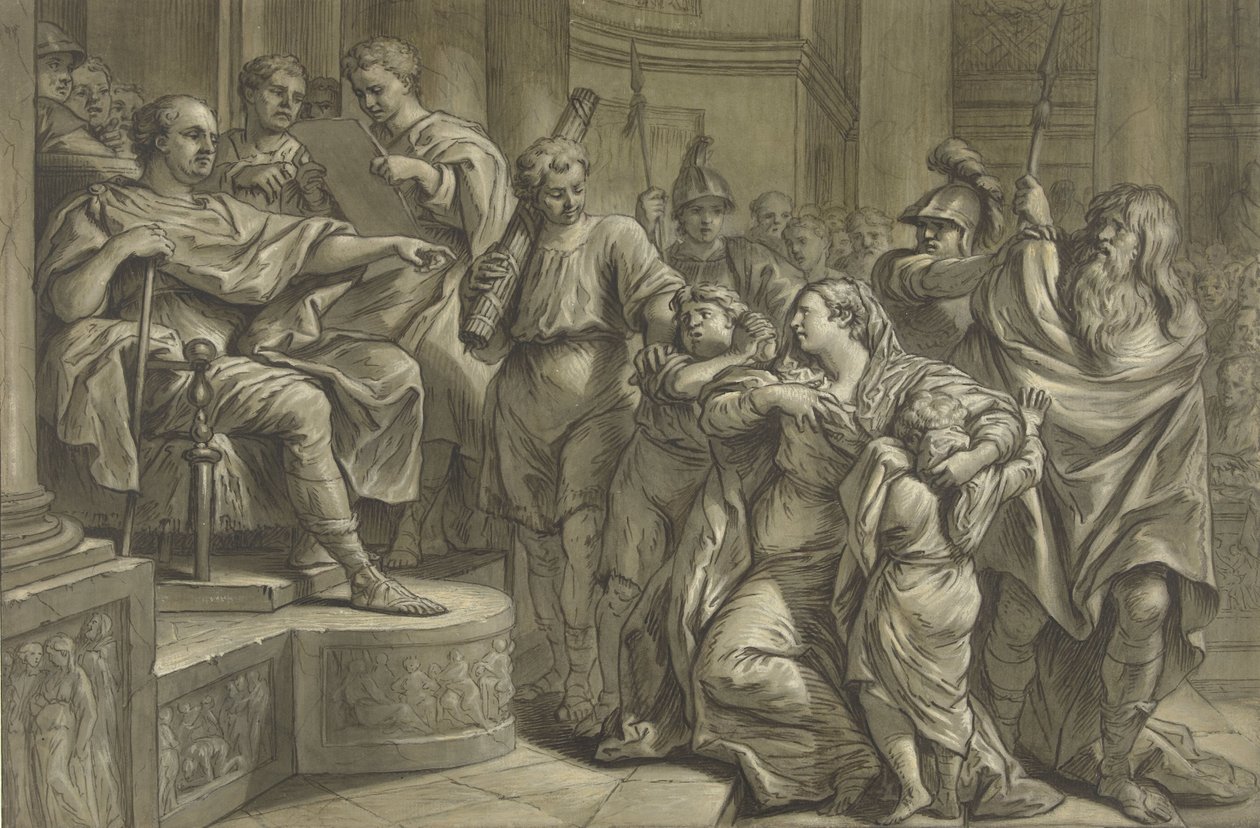Eponina ber Vespasianus om nåd för Sabinus av Blaise Nicolas Lesueur