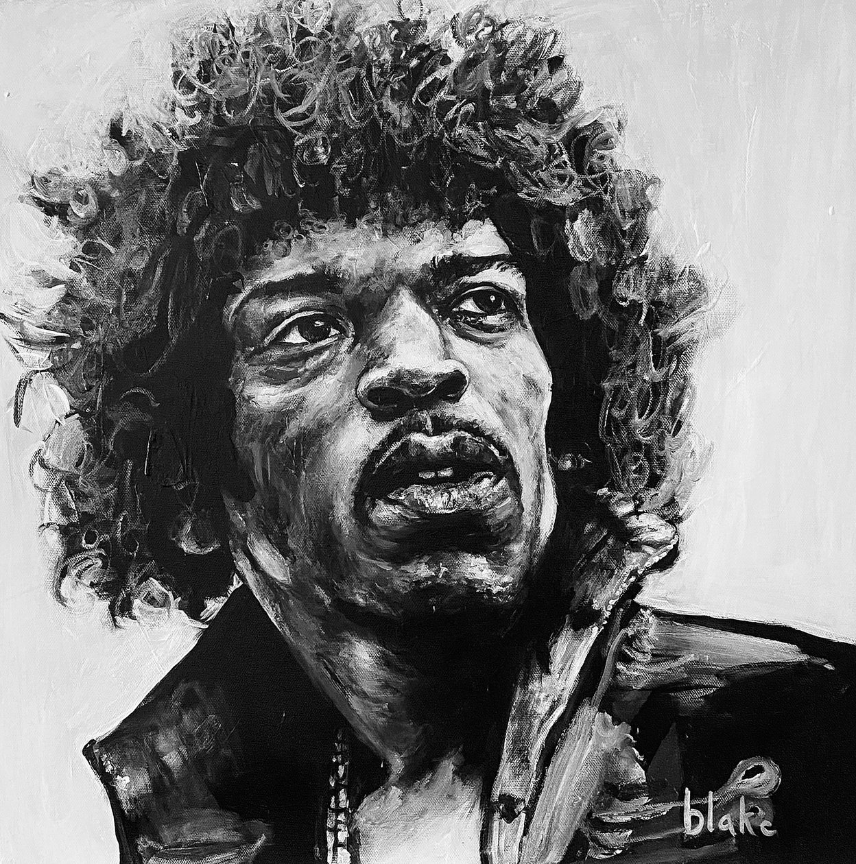 Jimi, c.2021 (Akryl på duk) av Blake Munch