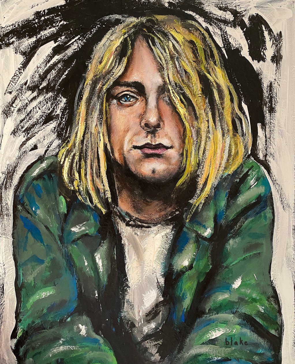 Kurt Cobain, c.2020 (Akryl på duk) av Blake Munch