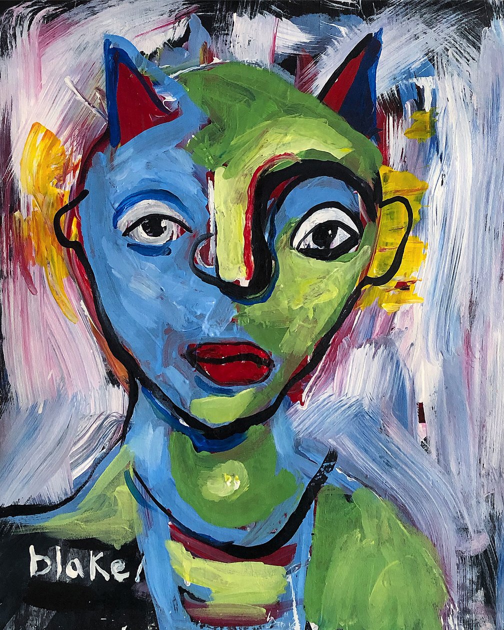 Lascaux nummer 4, ca 2019 (akryl på duk) av Blake Munch