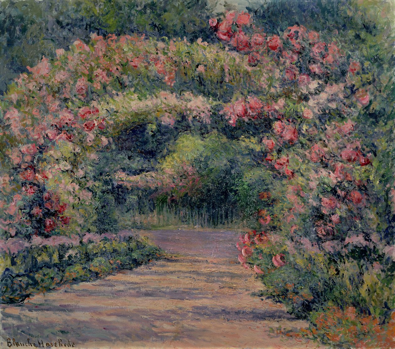 Rose Arbor at Giverny (olja på duk) av Blanche Hoschede Monet