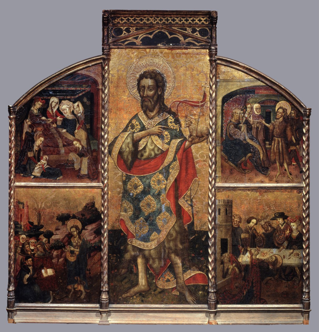 Johannes döparens altartavla, ca 1440 (tempera på panel) av Blasco de Granen