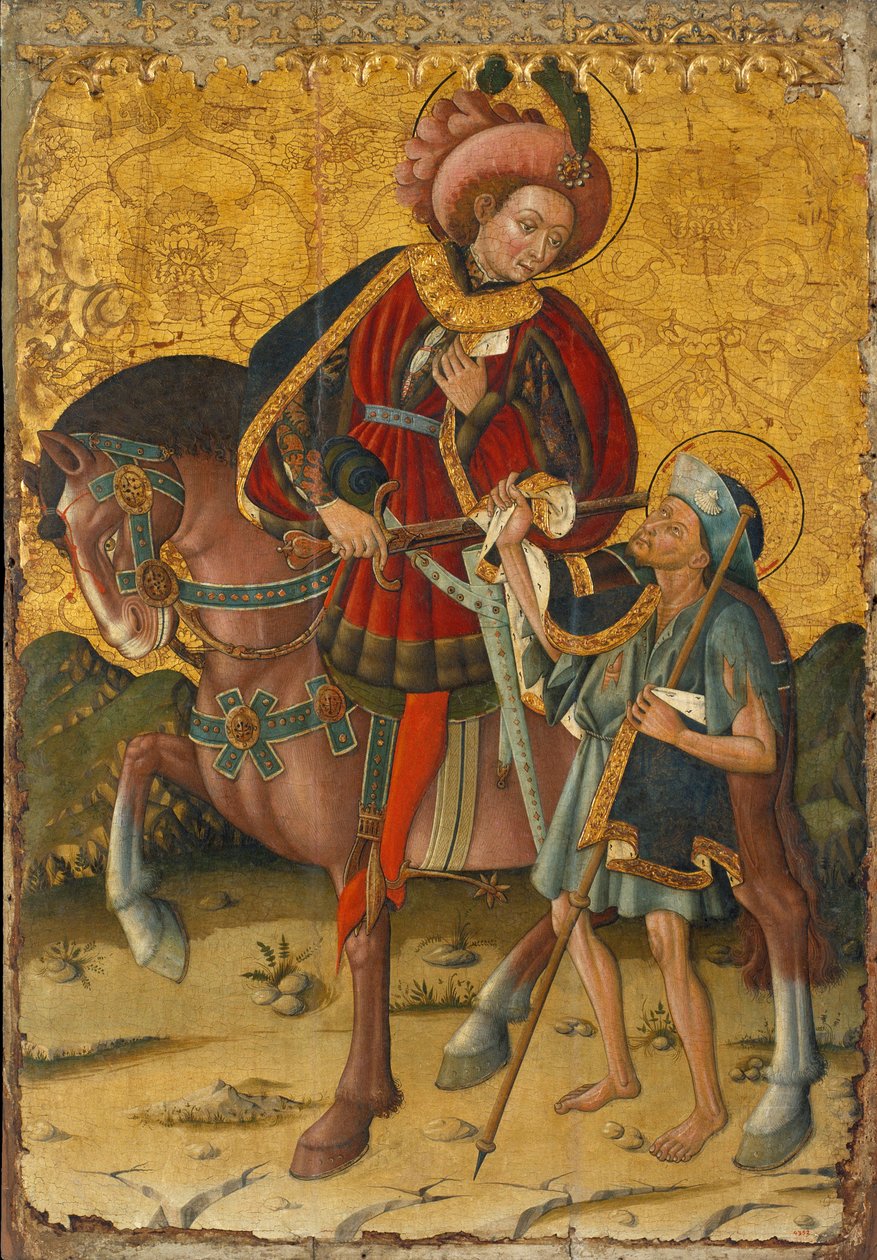 Saint Martin delar sin mantel, ca. 1440 av Blasco de Granen