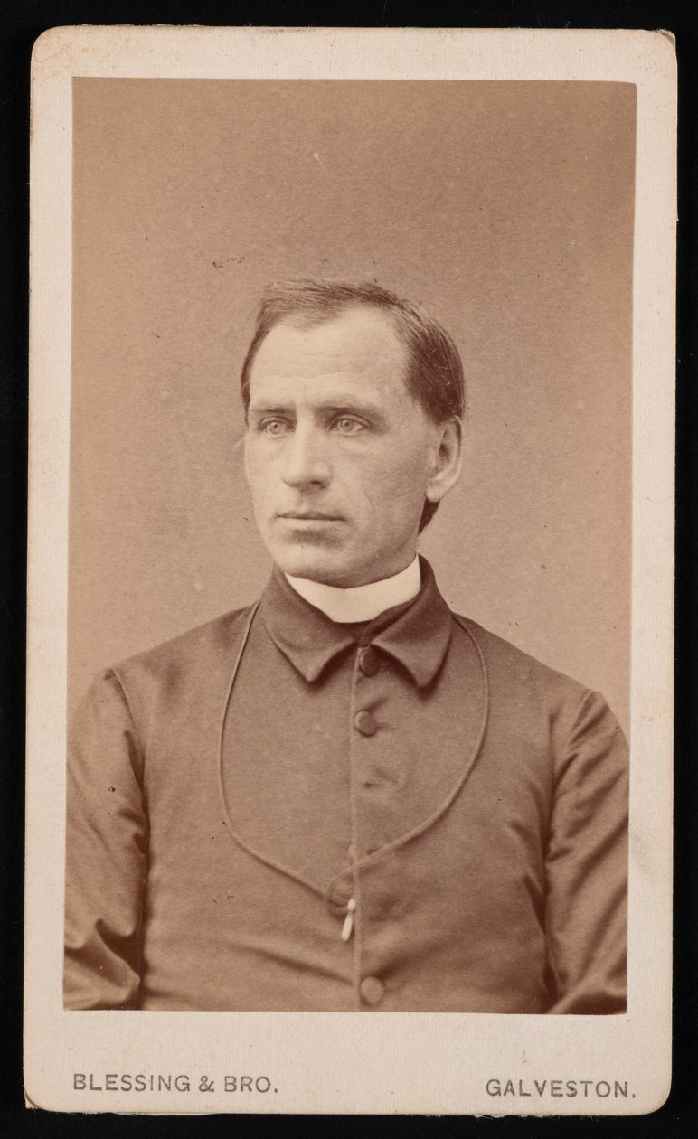 Porträtt av pastor Joseph Celestine Carrier 1833-1904, före 1876. av Blessing and Bro