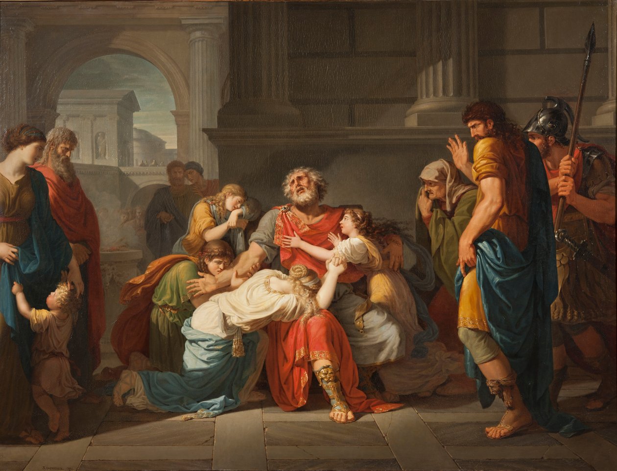 The Blind Oedipus Commending his Children to the Gods av Benigne Gagneraux