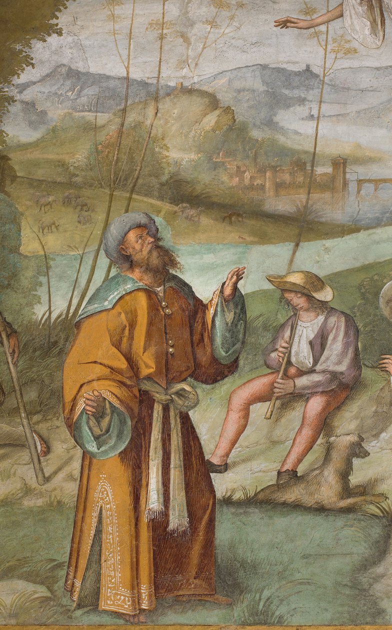 Central Aisle, First North Span, Announcement to Gioacchino, Boccaccio Boccaccino 1514-15, Detail av Boccaccio Boccaccino