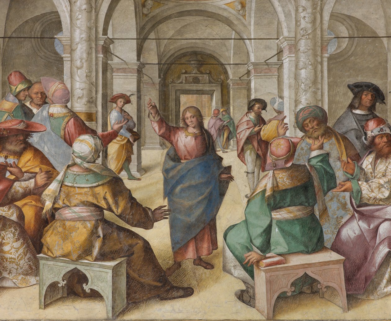 Presbytery, åttonde nordspann, Jesu dispute, Boccaccio Boccaccino av Boccaccio Boccaccino