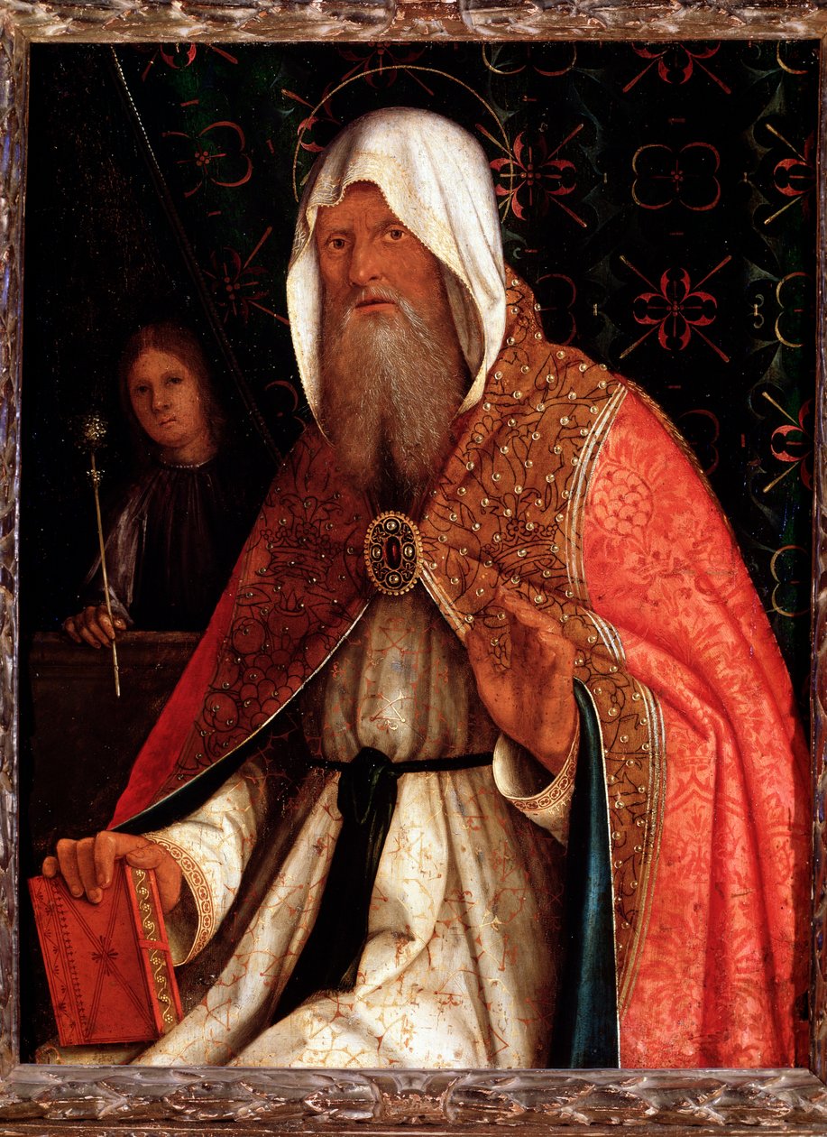 Aposteln Sankt Matteus (Aposteln Sankt Matteus) Målning av Boccaccio Boccaccino (1467-1524) Florens, Palazzo Pitti av Boccaccio Boccaccino