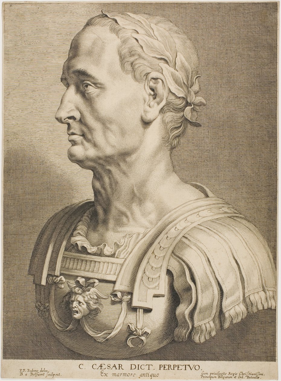 Julius Caesar, evig diktator, från Tolv berömda grekiska och romerska män av Boetius Adams Bolswert