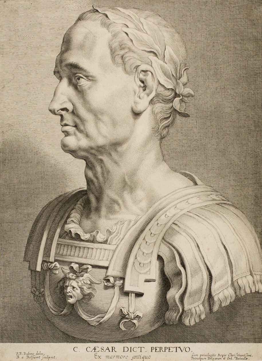 Julius Caesar, evig diktator, från tolv kända grekiska och romerska män, ca 1633 av Boetius Adams Bolswert