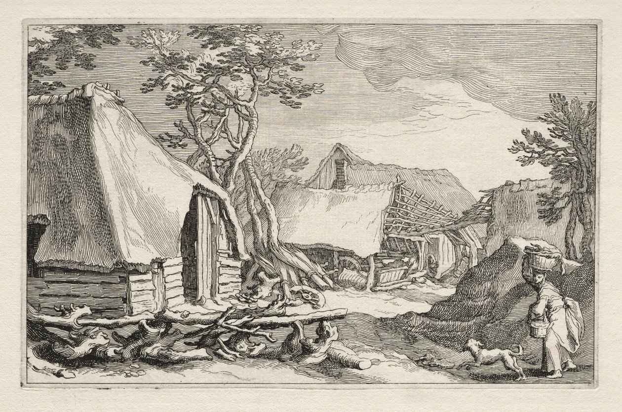 Landskap med bondgårdar, 1613-1614. av Boetius Adams Bolswert