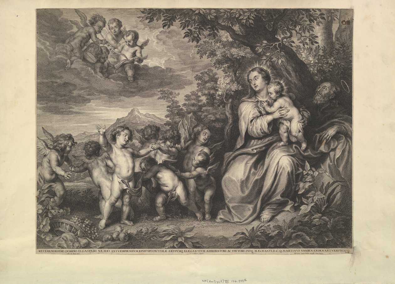 Vila på flykten till Egypten, 1650-59. av Boetius Adams Bolswert