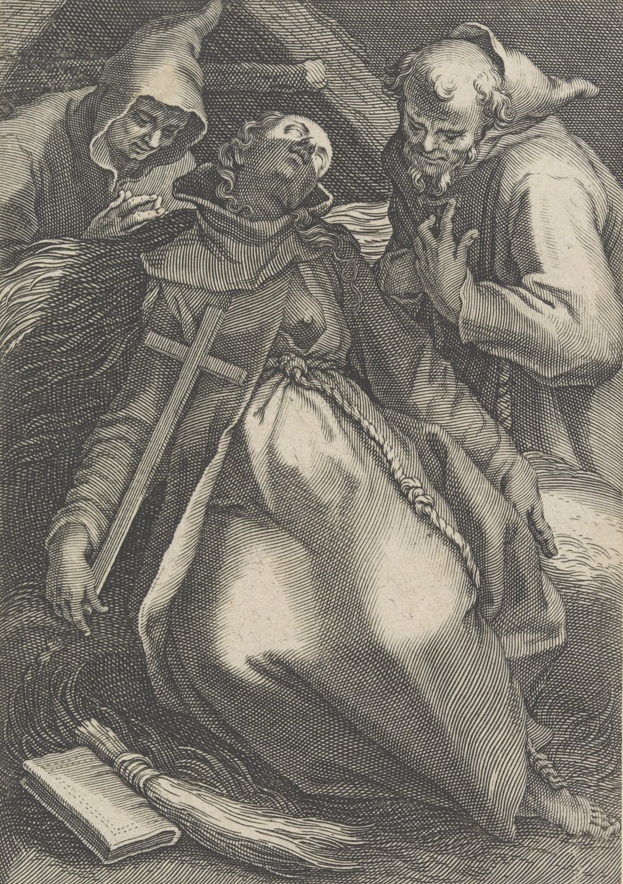 Sancta Euphrolyna, från serien Female Eremits, 1600-1633 av Boetius Adams Bolswert