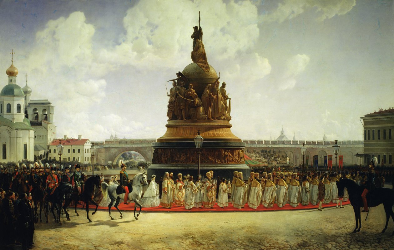 Invigningen av monumentet till Rysslands tusenårsrike i Novgorod 1862, 1864 av Bogdan Willewalde